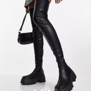 over the knee black boots